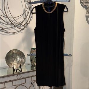 🆑earance  Black Dress with Gold Trim